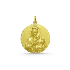 Medalla Virgen del Carmen Corona Oro 18K