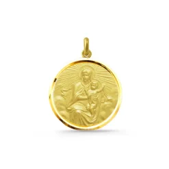 Medalla Virgen del Carmen Manto Bisel Oro 18K