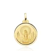 Medalla Virgen Del Pilar Bisel Liso 20mm 18K