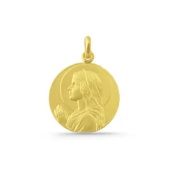 Medalla Virgen María Niña Oro 18K