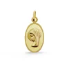 Medalla Virgen Niña Bisel Liso Oval 18K