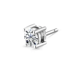 Pendiente de Diamante Hombre 0.60-1.50ct Talla Brillante Jackie Oro Blanco
