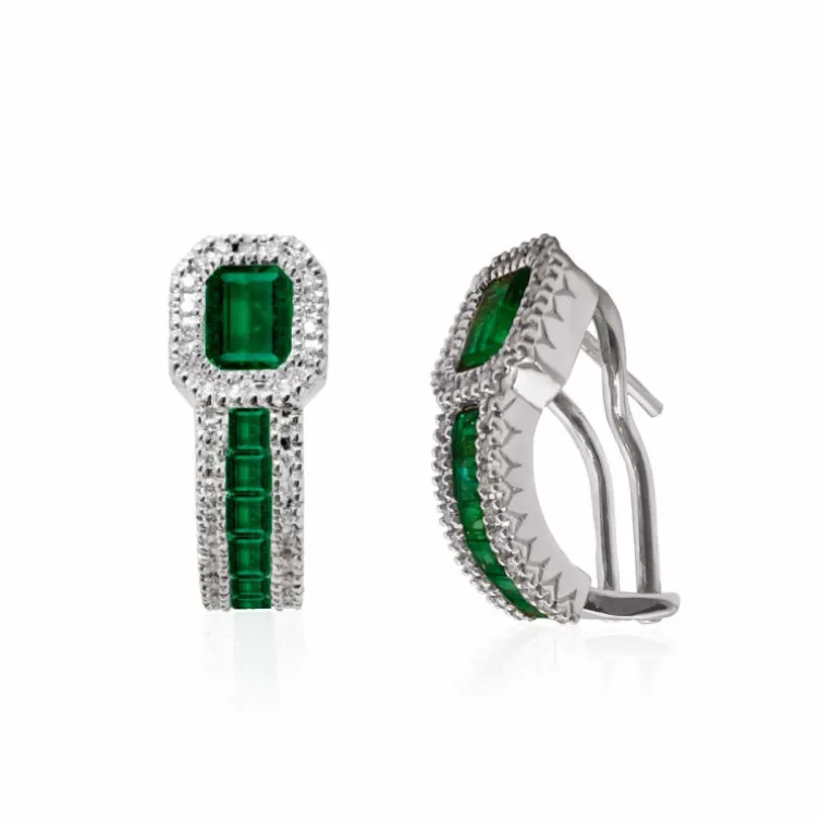 Pendientes Aro Esmeralda Diamond Color