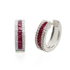 Pendientes Aro Rubí Diamond Color