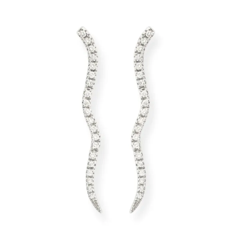 Pendientes Barra Onda Diamantes Wave