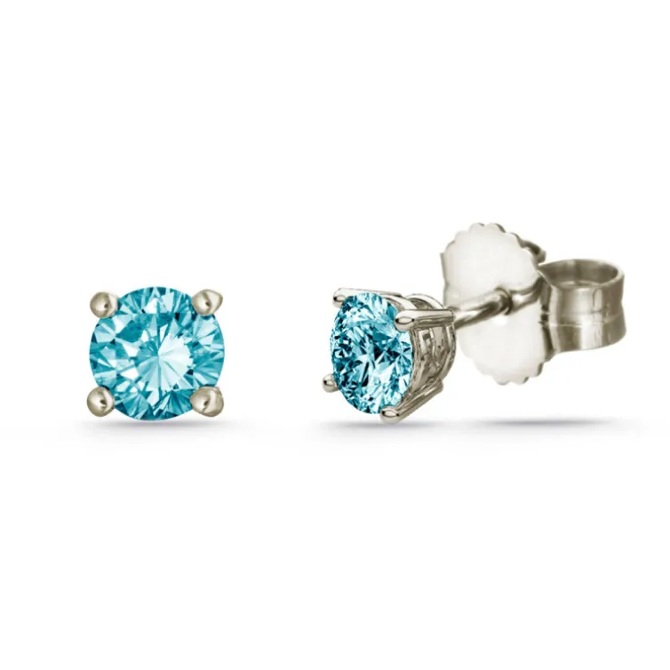 Pendientes Brillante Azul Dormilonas Katherine 0.40Ct