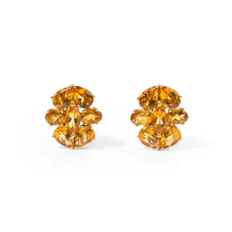 Pendientes Citrino Flor