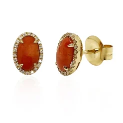 Pendientes Coral Diamantes Red Velvet 11X8Mm