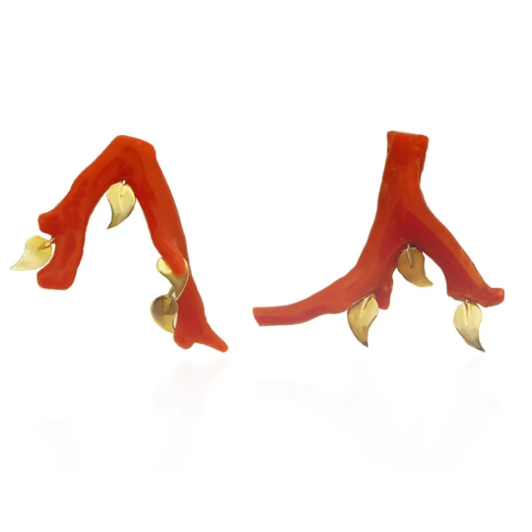 Pendientes Coral Todo Al Rojo
