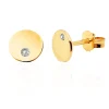 Pendientes Círculo Diamante Oro Amarillo Always