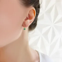Pendientes Cuarzo Verde Y Diamantes Trillon