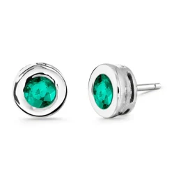 Pendientes de Esmeraldas Linda Oro Blanco