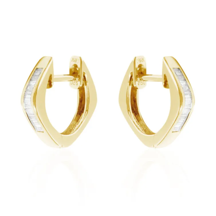 Pendientes Diamantes Aro Criolla Baguette