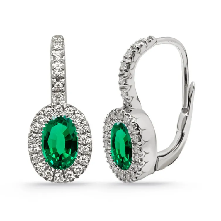 Pendientes Diamantes Esmeraldas Aniversario