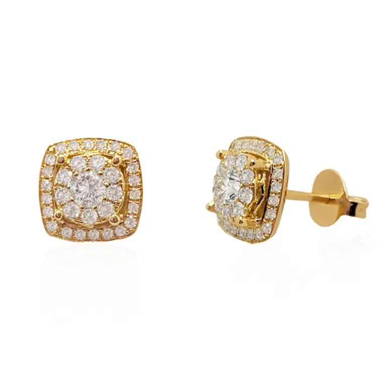Pendientes Diamantes Gardenia 1.05 Oro Amarillo