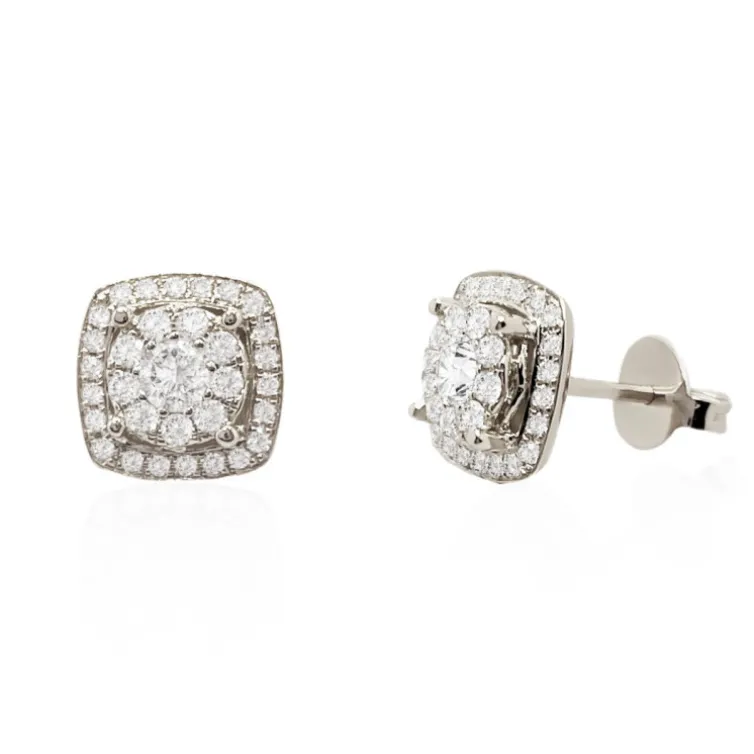 Pendientes Diamantes Gardenia 1.05 Oro Blanco