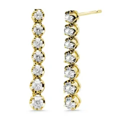 Pendientes Diamantes Largos 0.98Ct Riviere Oro Amarillo