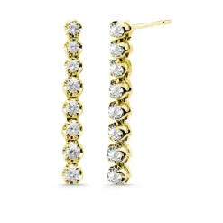 Pendientes Diamantes Largos 0.55Ct Riviere Oro Amarillo