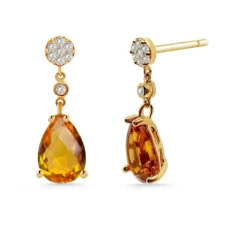 Pendientes Diamantes Leonor Citrinos