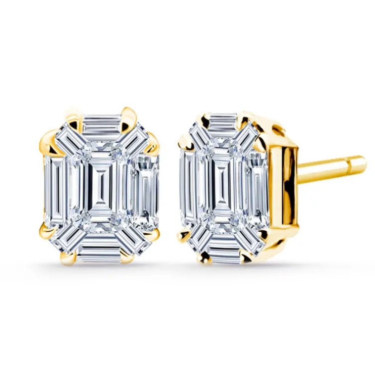 Pendientes Diamantes Talla Esmeralda Vrait 1,30 Ct