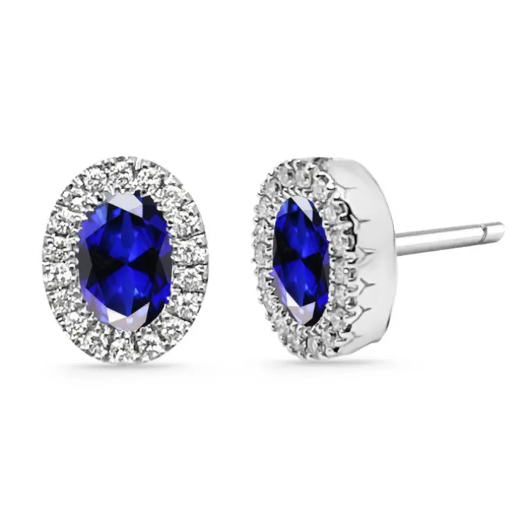 Pendientes Diamantes Zafiro Diamond Color Orla Oval