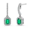 Pendientes Esmeralda 1.10Ct Oro Blanco Sunset Rectangle