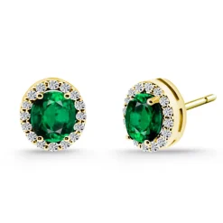 Pendientes Esmeralda Oval y diamantes Sunset