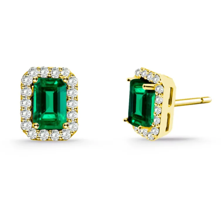 Pendientes Esmeralda Rectangular 1.30Ct Dormilona Sunset Rentangle