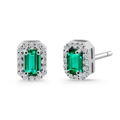 Pendientes Esmeraldas Sunset Rectangle