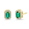 Pendientes Esmeraldas Sunset Rectangle Oro amarillo