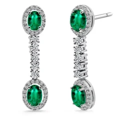Pendientes Esmeraldas y Diamantes Dalia Oval