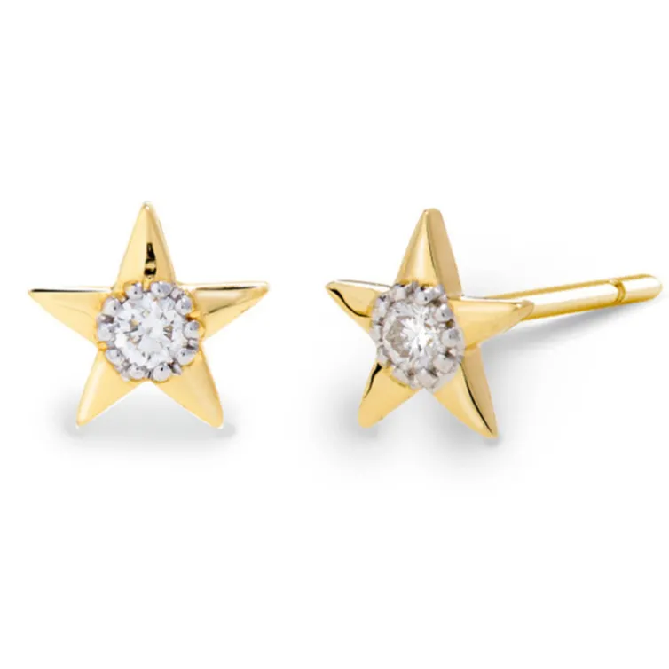 Pendientes Estrella Celebrity Oro Blanco