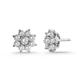 Pendientes Flor Estrella Diamantes 1.32Ct