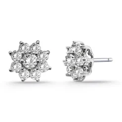Pendientes Flor Estrella Diamantes 1.90Ct