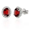 Pendientes Granate 3.50Ct Oro Blanco Sunset Oval