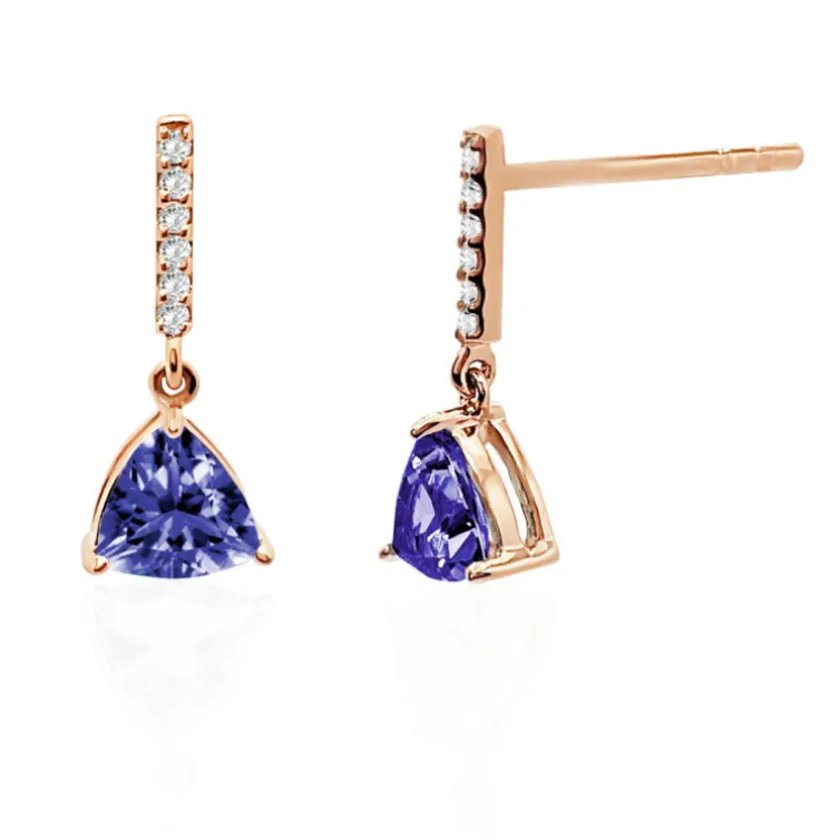 Pendientes Iolita Y Diamantes Trillon