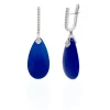 Pendientes Jade Azul Oro Y Diamantes Serenity