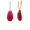 Pendientes Jade Rojo Y Diamantes Serenity