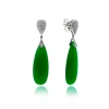Pendientes Jade Verde Oro Y Diamantes Serenity Drop