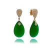 Pendientes Jade Verde Oro Y Diamantes Serenity Drop