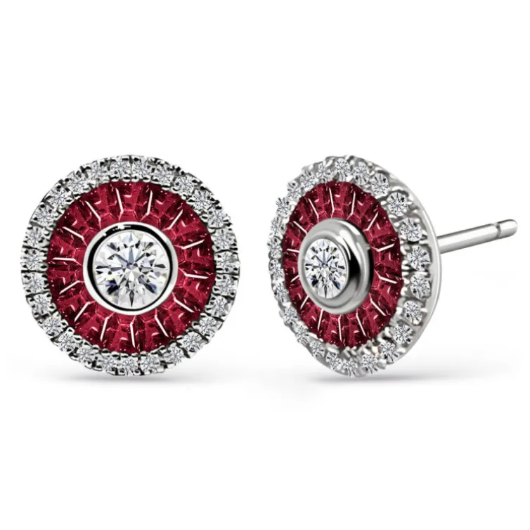 Pendientes Ojo De Perdiz Rubí