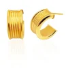 Pendientes Oro Amarillo Aro Rayado Lined
