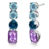 Pendientes Oro Amatista Topacio Rainbow