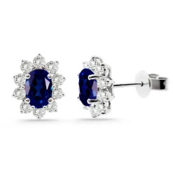 Pendientes Oro Blanco Zafiro Orla 1.40 Ct.