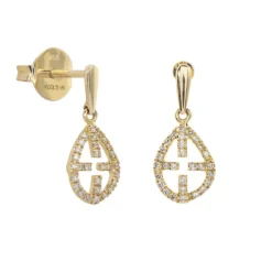 Pendientes Oro Cruz Hueca Little Details