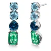 Pendientes Oro Cuarzo Topacio Rainbow