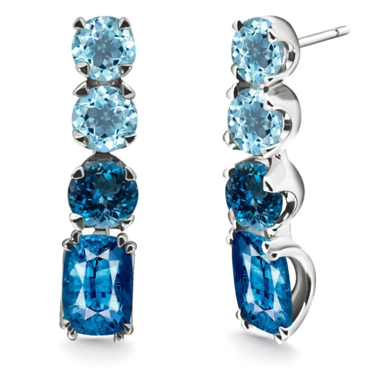 Pendientes Oro Topacios Rainbow
