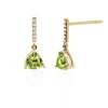 Pendientes Peridoto Y Diamantes Trillon