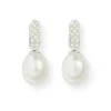 Pendientes Perla y Diamantes Novia Serenidad 0.25 Ct