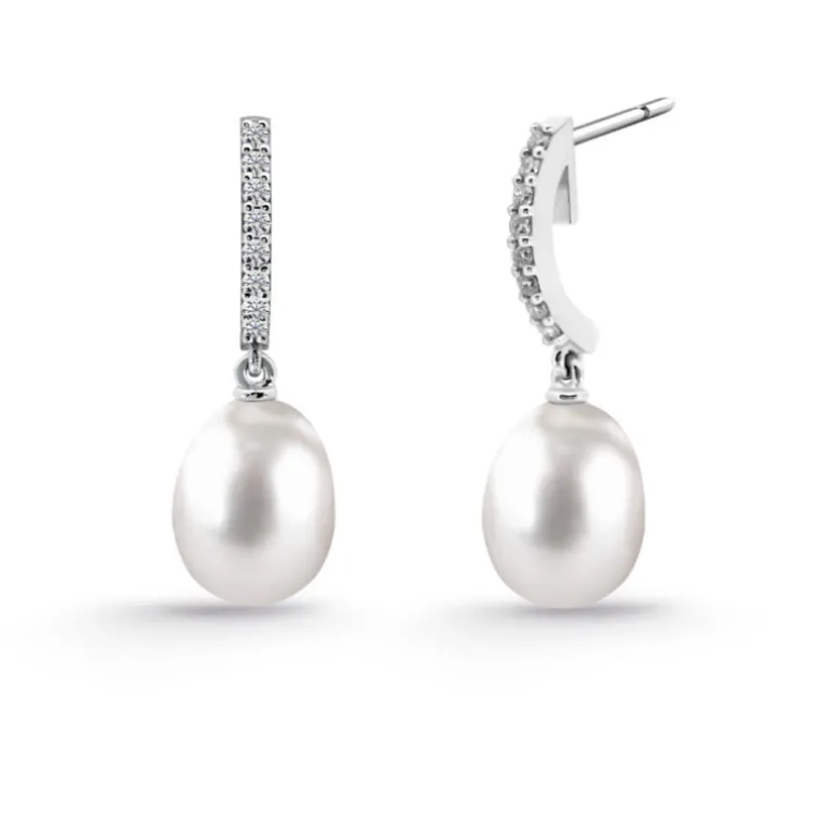 Pendientes Perla y Diamantes Novia Serenidad 0.15